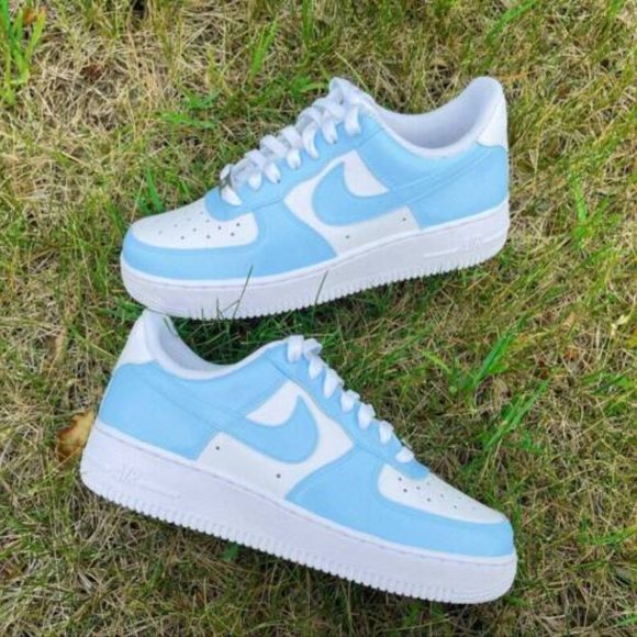 Nike Air Force 1 Custom Low Two Two Baby Blue White Shoes Men Women Kids UNC main image 8